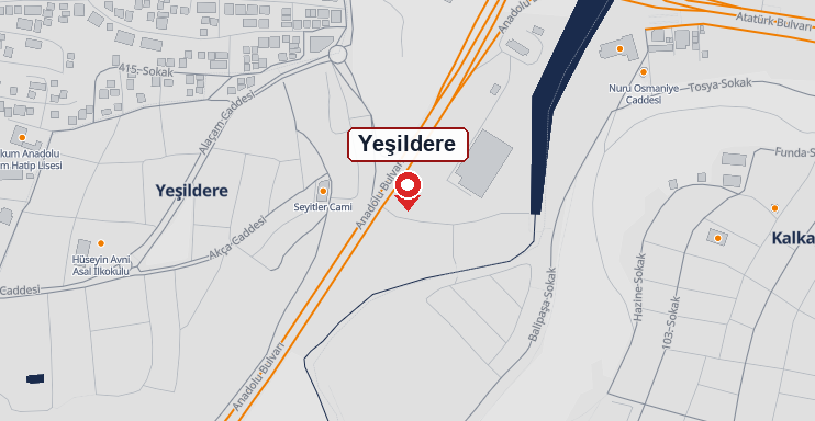 Yeşildere mahallesi haritası